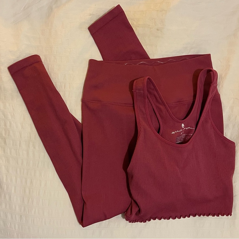 Spiritual Gangster Ribbed Athletic Set Bra and Leggings